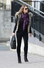 ELIZABETH HURLEY Out and About in London