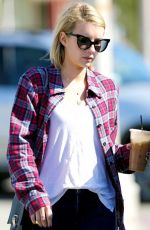 EMMA ROBERTS and Evan Peters Getting Coffee in Los Angeles
