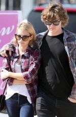 EMMA ROBERTS and Evan Peters Getting Coffee in Los Angeles