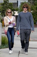 EMMA ROBERTS and Evan Peters Out in Los Angeles