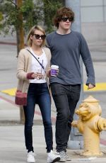 EMMA ROBERTS and Evan Peters Out in Los Angeles
