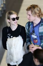 EMMA ROBERTS at Charles De Gaulle Airport in Paris