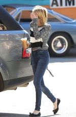 EMMA ROBERTS in Jeans Out for Coffee in Los Angeles