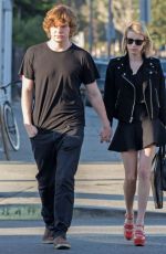 EMMA ROBERTS in Short Skirt Out in Los Angeles