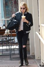 EMMA ROBERTS leaves Le Pain Cafe in Los Angeles