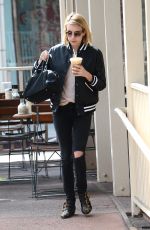 EMMA ROBERTS leaves Le Pain Cafe in Los Angeles