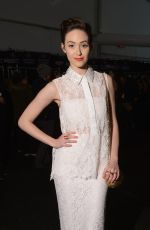 EMMY ROSSUM at Monique Lhuillier Fashion Show in New York