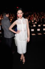 EMMY ROSSUM at Monique Lhuillier Fashion Show in New York