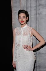 EMMY ROSSUM at Monique Lhuillier Fashion Show in New York