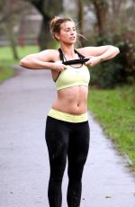 FERNE MCCANN in a Crop Top Out for Jogging