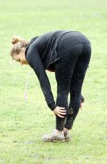 FERNE MCCANN in a Crop Top Out for Jogging