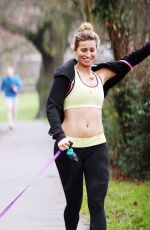 FERNE MCCANN in a Crop Top Out for Jogging