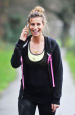 FERNE MCCANN in a Crop Top Out for Jogging