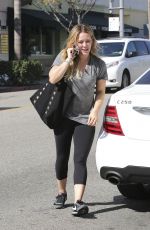 HILARY DUFF in Leggings Out in Beverly Hills