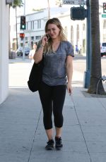 HILARY DUFF in Leggings Out in Beverly Hills