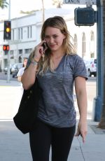 HILARY DUFF in Leggings Out in Beverly Hills