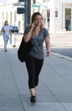 HILARY DUFF in Leggings Out in Beverly Hills