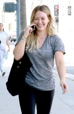 HILARY DUFF in Leggings Out in Beverly Hills