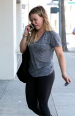 HILARY DUFF in Leggings Out in Beverly Hills
