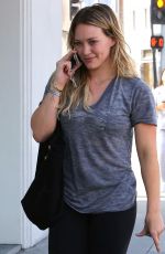 HILARY DUFF in Leggings Out in Beverly Hills