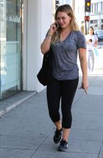 HILARY DUFF in Leggings Out in Beverly Hills