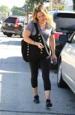 HILARY DUFF in Leggings Out in Beverly Hills