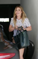 HILARY DUFF in Shoert Skirt Leaves Her Home in Los Angeles