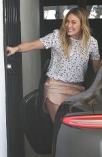 HILARY DUFF in Shoert Skirt Leaves Her Home in Los Angeles