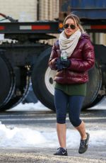 HILARY DUFF in Short Leggings Out in New York