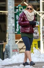 HILARY DUFF in Short Leggings Out in New York