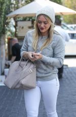 HILARY DUFF in Tight Jeans at Cecconi