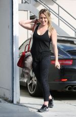 HILARY DUFF in Tights Arrives at a Gym in West Hollywood