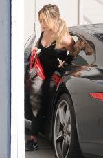 HILARY DUFF in Tights Arrives at a Gym in West Hollywood