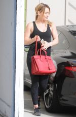 HILARY DUFF in Tights Arrives at a Gym in West Hollywood