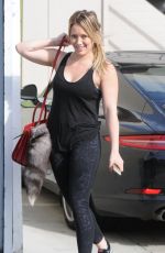 HILARY DUFF in Tights Arrives at a Gym in West Hollywood