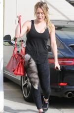 HILARY DUFF in Tights Arrives at a Gym in West Hollywood