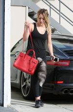 HILARY DUFF in Tights Arrives at a Gym in West Hollywood