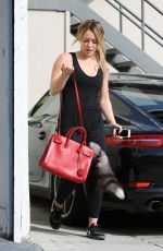 HILARY DUFF in Tights Arrives at a Gym in West Hollywood