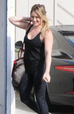HILARY DUFF in Tights Arrives at a Gym in West Hollywood