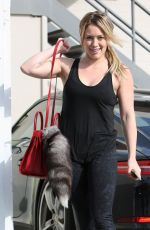 HILARY DUFF in Tights Arrives at a Gym in West Hollywood