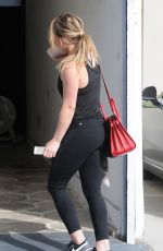 HILARY DUFF in Tights Arrives at a Gym in West Hollywood