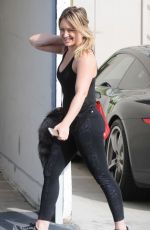 HILARY DUFF in Tights Arrives at a Gym in West Hollywood