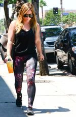 HILARY DUFF in Tights Out and About in Sherman Oaks
