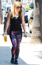 HILARY DUFF in Tights Out and About in Sherman Oaks