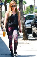 HILARY DUFF in Tights Out and About in Sherman Oaks