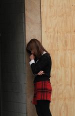 JENNA-LOUISE COLEMAN on the Set of Dr Who in Cardiff
