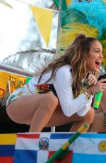 JENNIFER LOPEZ on the Set of Fifa World Cup Music Video in Fort Lauderdale