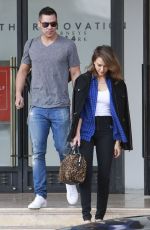 JESSICA ALBA and Cash Warren Leaves Barneys New York in Beverly Hills