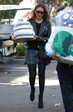 JESSICA ALBA Arrives at Gwen Stefani’s Baby Shower in Bel Air