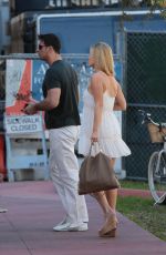 JOANNA KRUPA in Whote Dress Out and About in Miami